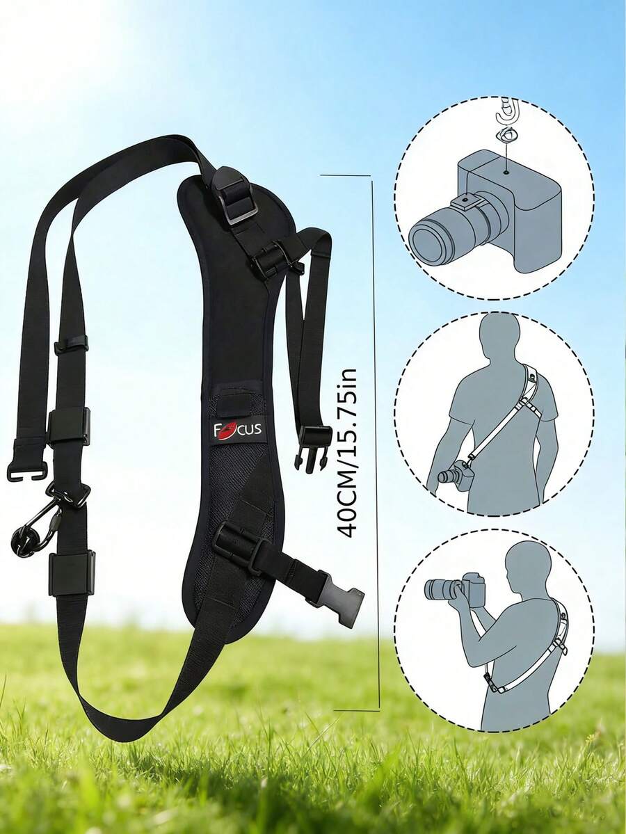 Adjustable Padded Camera Sling Strap, Quick Release Anti-Slip Shoulder Belt, Universal For DSLR Mirrorless Camera, Outdoor Travel Photography Accessory