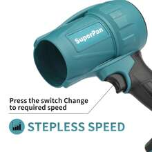 SuperPan Brushless Blower Handheld Portable Leaf Blower 18V Lithium Battery Motor Home Dust Removal / Car Dust Removal / Fallen Leaves Cleaning Tool Industrial Dust Blower High Power Blower (Battery And Power Adapter Not Included) - Blue - View 6