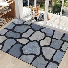 1pc Stone Texture Pattern Printed Diatomaceous Earth Kitchen Mat, Absorbent Kitchen Floor Mat, Kitchen Rug, Sink Front Mat, Suitable For Kitchen, Bathroom, Entryway, Hallway, Laundry Room And Home Decor - Multicolor - View 2