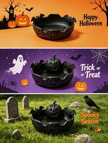 1pc Halloween Pumpkin Jewelry Storage Tray,Bat-Shaped Pumpkin, Suitable For Desktop Key,Halloween-Themed Party Decoration Or Jewelry Box,The Best Gift For Friends.Vanity Decor,Halloween Party Favors,Home Office Decor - Multicolor - View 10