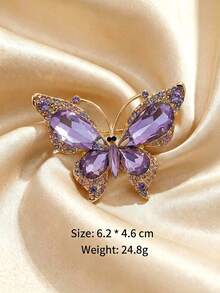 Luxury Crystal Butterfly Brooch, Women's Colorful Rhinestone Brooch, Unisex Party Jewelry Accessory/Best Friend Gift, Suit Badge Decoration - Multicolor - View 10