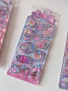 Kawaii 3D Liquid Shaker Stickers Cute Cartoon Animal Heart Sequins Filled Shake Stickers Waterproof PVC Decals For Journal Scrapbooking Planner Phone Case DIY Craft Stationery Gift - Color - View 6