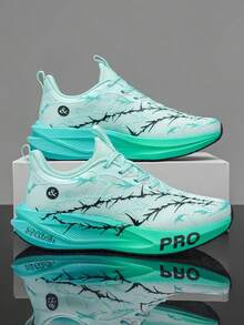 Women's Sports Shoes, Soft Upper, Thick Sole Anti-Slip Carbon Plate, Breathable Mesh Material; Combines Running Shoe Functionality And Casual Sports Style, Suitable For Spring/Summer 2026 Wear. - Hu Lan - View 2