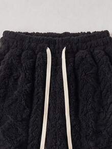 Women's Winter Outdoor Casual Fleece Pants, Versatile Long Pants For Daily, Home, Office And Party Wear - Black - View 8