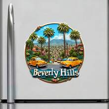 Palm-Framed Vintage Car And Hillside Retreat Magnet Where Every Winding Road Holds A Silent Star Story Keepsake For All Metal Surfaces Throughout The Home - A - View 2