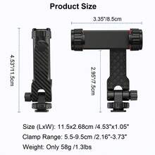 Camera Phone Tripod Mount, Tripod Phone Clip, Universal Smartphone Bracket Adapter With 2 Cold Shoe Mounts, 360° Rotating Adjustable Phone Holder, Compatible With IPhone, Android Phones And Cameras - View 6