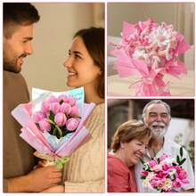 424/674pcs Pink Tulip Handmade Craft Kit, Chenille Soft Pipe Stems, Flower Stems, Stamens, Tape, Ribbons, With Tutorial Video, Suitable For Beginners, DIY Handmade Creative Decoration, Graduation, Birthday, Wedding Party Gift, Mother's Day, Valentine's Day - Pink Series - View 10