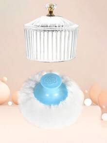 2pcs Bubble Loose Powder Case Set With Large Soft Powder Puff, Reusable Face And Body Powder Brush, Portable Powder Compact, Suitable For Touch-Ups And Travel - Multicolor - View 8