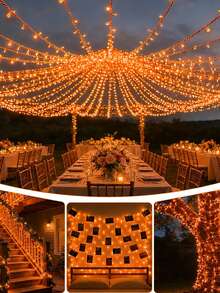 1pc Halloween Decoration LED Orange Light String,Battery Powered,Halloween Indoor Party Decor Fairy String Light,Halloween Outdoor Garden Yard Tree Decor Lights,Battery Operated Halloween String Lights,Spooky Halloween String Lights For Haunted House - Orange Light - View 9