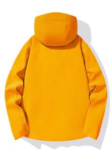 Men's Spring/Autumn Outdoor Soft Fabric Workwear Flight Jacket Hoodie Couple Style - Orange - View 2
