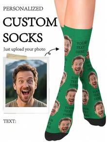 1 Pair Customized Socks, Customized Face Socks, Funny Face Socks, Text Socks, Can Print Any Face On Socks, Gift For Best Friends, Gift For Girlfriend/Boyfriend - Multicolor - View 11