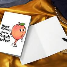 1pc Creative & Funny Birthday Greeting Card, Innovative Design, Thick Card & Envelope - Happy Birthday You're Perfect - Cute Peach Design, Suitable For Friends, Sisters, Brothers, Colleagues, Valentine's Day And Gag Gifts For Buddies - View 6