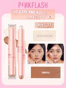 PINKFLASH Stik Makeup 2-in-1 2g*2 Contour + Highlighter, Desain Dua Ujung, Cakupan yang Dapat Dibangun, Hasil Akhir Ringan dan Tidak Menggumpal, Tahan Air & Tahan Keringat - #HS01 - View 10