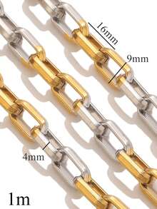 1m Stainless Steel Charms Hip-Hop-Style Round Braided Chain Chunky Chain-Necklace And Bracelet DIY Jewelry Making Supplies For Daily Wear Party Events - Chain - View 7