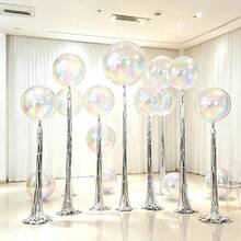 22 Inch 4D Gradient Iridescent Foil Balloons, Colorful 4D Balloons, Paired With Rain Curtain Decoration, White Ribbon Decoration, Suitable For Wedding Decoration, Engagement, Birthday Party, House Ceiling Party Decoration, Bachelor Party, Mermaid Party Decoration, Christmas. - View 1