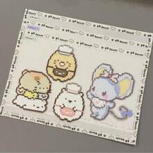 Cute Cartoon Border Printed Molten Bead Ironing Mat, Reusable Non-Stick Heat-Resistant Baking Mat, Pixel Art Molten Bead DIY Ironing Paper, 15.20cm (Random Border Style). - Multicolor - View 2