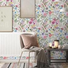 Colorful Flowers Garden Pink Blue Yellow White Floral Peel And Stick Wallpaper Self Adhesive Removable Easy Peel Off Contact Stick On Wall Paper For Bedroom Renter - 1PC - View 3
