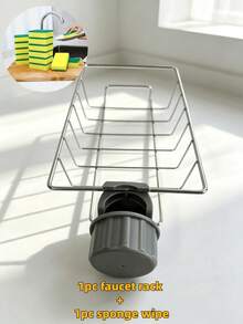 1 buah Rak Penyimpanan Keran Stainless Steel - Pengorganisasi Wastafel Dapur Tanpa Pengeboran dengan Tempat Spons, Gantungan Sikat dan Kain, Desain Anti Karat Hemat Ruang, Rak Penyimpanan Batang Shower Multifungsi, Pengorganisasi Perlengkapan Kamar Mandi, Gantungan Barang Kamar Mandi, Pengorganisasi Shower, Rak Penyimpanan Perlengkapan Kamar Mandi dan Dapur - Rak keran - View 13