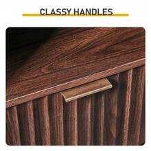 1-Door 1-Drawer 4-Tier Bathroom Vanity Grille-Finished MDF Melamine-Faced Bathroom Cabinet Arched Top 15.75*11.81*66.93in Walnut - Walnut - View 5