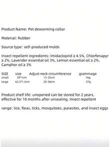 Pet Flea, Tick & Parasite Repellent Collar, Suitable For Cats And Dogs, Adjustable, Comfortable And Easy To Remove, Fits Puppies And Large Dogs, Featuring Convenient Quick-Release Design, Suitable For Puppies 7 Weeks And Older, Dog Supplies - Multicolor - View 11