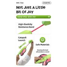 Dog Spring-Loaded Flying Insect Toy, Oxford Fabric Interactive Squeaky Chew Toy, Pet Fun Throw Toy - Green - View 5