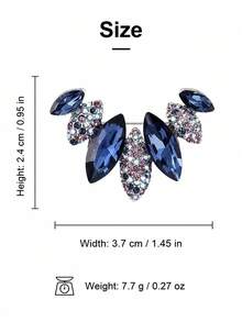 1pc Luxury Blue Purple Crystal Rhinestone Anti-Exposure Brooch, Women's Shirt Collar Fastener, Dress Suit Cardigan Decorative Pin, Suitable For Commuting, Banquet, Wedding And Daily Wear - Multicolor - View 6