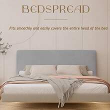 DUJUIKE Velvet Bed Headboard Cover, High Elasticity Anti-Slip Dust-Proof Bed Headboard Backrest Sleeve - Light Grey - View 3
