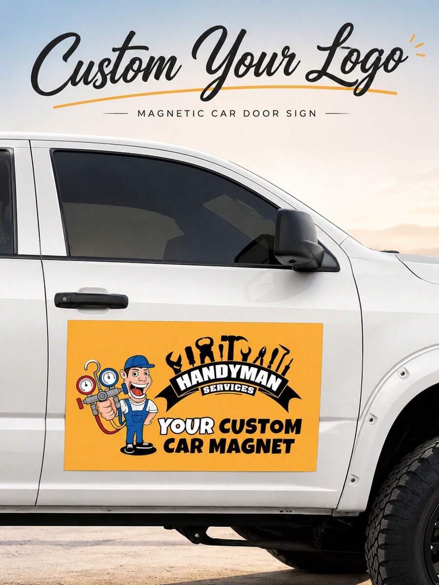 Custom Car Magnetic Signs, Personalized Vehicle Magnetic Decals With Logo And Text, Suitable For Cars, Trucks And Commercial Advertising - Multicolor - View 1