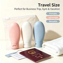 Refillable Squeezable Silicone Travel Bottle Set, Leak-Proof Flip Top Empty Toiletries Containers, Multi-Purpose Portable Travel Essentials, Suitable For Shampoo, Lotion, Body Wash, Makeup Liquid, TSA-Friendly Travel Accessories, Suitable For Women And Men For Business Trips And Camping - Multicolor - View 1