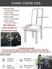 1pc Modern Elastic Dining Chair Cover, Solid Color Stretchable Removable Washable Chair Slipcover, Home Decor, Suitable For All Seasons - Multicolor - View 4