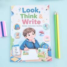 Children's English Picture-To-Writing Practice Book With Vocabulary Bank And Sentence Structure Guidance, Early Childhood English Picture-To-Sentence And Short Essay Writing Enlightenment Learning Workbook, Back To School School Supplies, Teacher Classroom Holiday Learning Gift - Multicolor - View 10