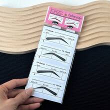 10PCS/Bag Quick Eyebrow Stencil Stickers, Self-Adhesive Brow Shaping Template For Eye Makeup And Tattoo Dual-Use, Beginner-Friendly Lazy Brow Styling Tool, For Daily Makeup And Beginners - Multicolor - View 2