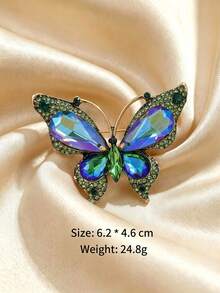 Luxury Crystal Butterfly Brooch, Women's Colorful Rhinestone Brooch, Unisex Party Jewelry Accessory/Best Friend Gift, Suit Badge Decoration - Multicolor - View 9