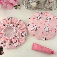 Multi-Color Sanrio Series Cute Printed Shower Cap, PVC Material, Suitable For Bathroom, Kitchen And Travel Use, Perfect Gift For Birthday, Party, Halloween, Christmas, Back To School Season (Mixed Set Randomly Sent) - Multi-color (Style Randomized) - View 5