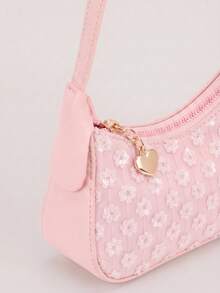 1 buah Tas Tangan Mini Motif Bunga Manis yang Modis, Aksesori Pakaian, Dompet Koin yang Indah - bunga berpayet - View 7