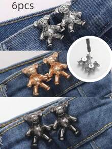 2/4/6 buah Kancing Jeans Denim Tanpa Jahit Motif Beruang, Pengatur Gesper Pinggang Berbentuk Beruang yang Dapat Dilepas, Gesper Dekoratif Rok, Gesper Sabuk yang Dapat Diatur - Beraneka warna - View 19