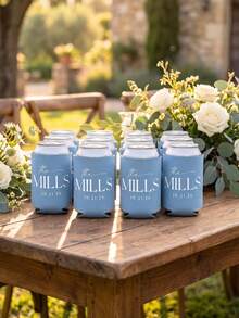 Custom Beverage Insulation Sleeve,Personalized Wedding Can Coolers, Custom Double-Sided Jar Sleeve With Text,8 Colors,Wedding Toast,Wedding Party,Commemorative Gift For Couples & Party Guests, Bulk Custom Insulation Can Sleeves For Weddings - Multicolor - View 9