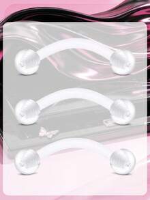 3pcs 16G Clear Flexible Plastic Eyebrow Rings For Sports,Daith Rook Earrings Eyebrow Rings Curved Barbells Eyebrow Piercing Retainers - Clear - View 11