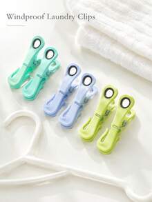 OBOVAY Heavy Duty Windproof Clothes Pegs, Strong Grip Plastic Laundry Clips With Hook Design, Assorted Color Non-Slip Clothespins For Towels, Clothes & Socks, Multi-Purpose Drying Clips For Outdoor, Balcony, Home & Travel - Multicolor - View 2