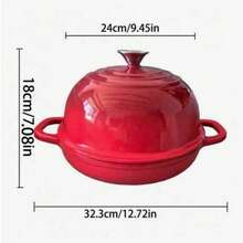 24cm Enamel Cast Iron Round Pot With Double Handles, Suitable For Homemade Sourdough Bread, Home Baking (Bread/Desserts/Pastries) - View 8
