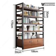 WUWAWDOGA Armario/vitrina para guardar libros Moderno 5 Pisos Con 3 puertas Adecuado para su uso en salas de estar, estudios y oficinas - Marrón_100*30*175cm - Ver 7