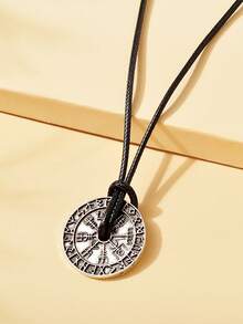 1pc Hot-Selling Viking Rune Pendant Necklace, Alloy Pendant Necklace, Small Gift - Rune Pendant Necklace - View 6