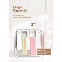 SortRax Plastic Extra Capacity Hanging File Folders, 2" Pastel Expanding Pocket, Heavy Duty For Filing Cabinet, Insertable 1/5-Cut Tabs, Letter Size - 12 Pack - Pastel - View 2