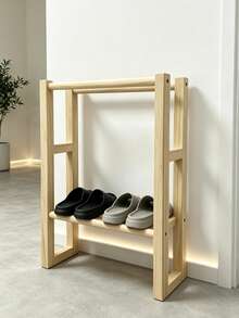 1pc Shoe Rack, Entryway Shoe Tower, Vertical Wooden Shoe Storage Rack, Freestanding Wooden Storage Shelf, Shoe Organizer Rack, Suitable For Entryway, Front Door, Living Room, Bedroom, Modern Home Furniture - View 11
