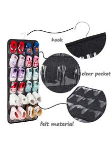 1pc Shoe Storage Bag Layered Hanging Shoe Rack Space-Saving Wall-Mounted Organizer For Home Children's Shoe Cabinet Organizer Closet Door Shoe Hanger Dust-Proof Shoe Keeper Portable Shoe Container - View 6