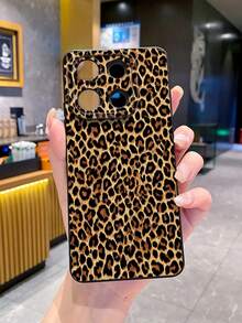 1pc Vintage Leopard Print Camera Protection Phone Case UV Printed Compatible With Samsung/Galaxy/ Android Models - Black - View 7
