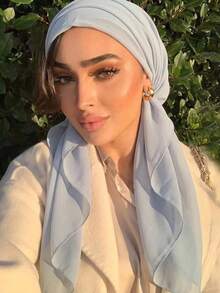 1pc Solid Color 90*90cm Square Scarf, Women's Breathable Outdoor Headwrap, Daily Wear Spring/Summer Women's Scarf Headwrap, Clothing Accessory, Birthday Gift - Multicolor - View 4