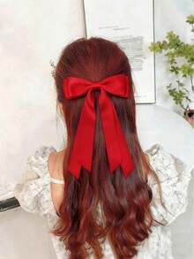 20/10 piezas de pinzas para el cabello con lazo rojo, para mujeres y niñas, accesorios para el cabello con lazo de cinta de satén grande y cola larga, decoración linda para fiestas y regreso a la escuela para cabello rizado - Multicolor - Ver 4