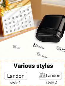 LICVIC 客製化姓名印章，個性化自動印油印章，客製化簽名印章，可客製化衣物姓名印章，辦公室、生日、畢業禮物 - 風格A - 查看 5