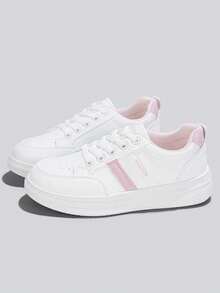 Spring/Autumn New Vintage Sports Unisex Versatile Outdoor Thick Sole Travel Skate Shoes - Pink - View 5